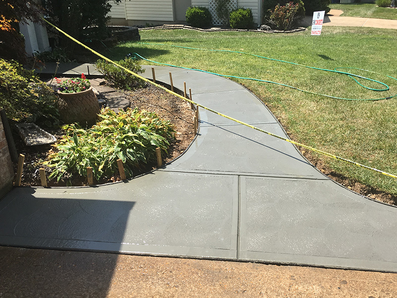 C and M Concrete Broom Swept Driveway Sidewalk -4